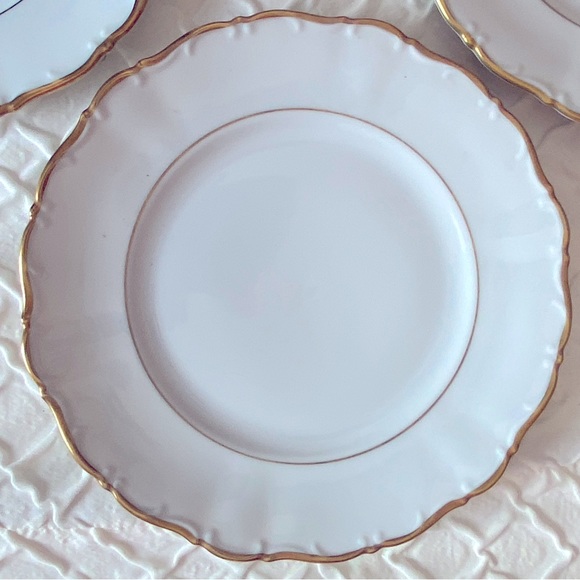 Seltmann Weiden Bone China Theresia pattern White Gold Plates Set of 6 Bavaria - Picture 7 of 11